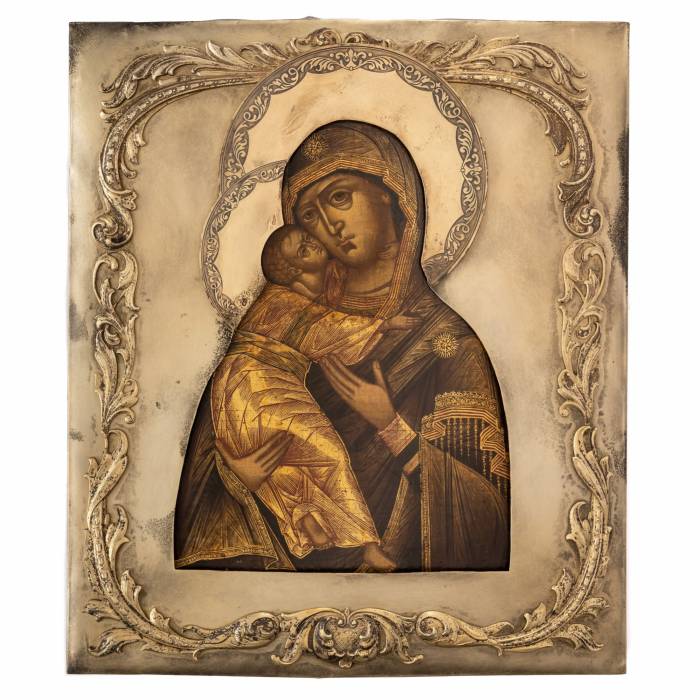 ICON OF THE VLADIMIR MOTHER OF GOD. Dmitry Smirnov, Moscow, 1908-1917 