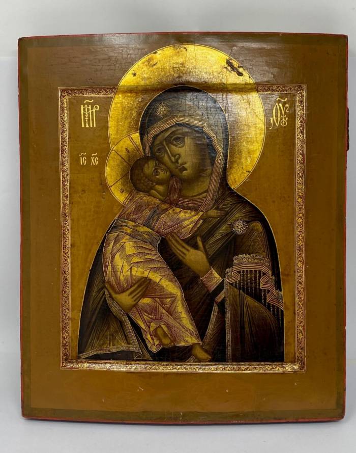 ICON OF THE VLADIMIR MOTHER OF GOD. Dmitry Smirnov, Moscow, 1908-1917 