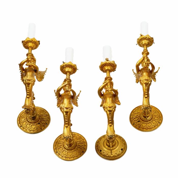 Četras Napoleona III stilā veidotas lampiņas. Francija. 19. un 20. gadsimta mija. 