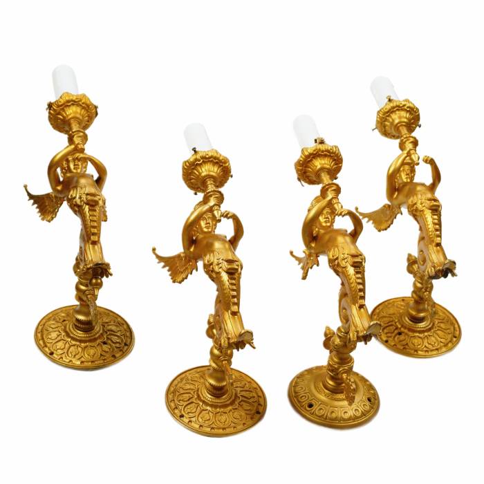 Četras Napoleona III stilā veidotas lampiņas. Francija. 19. un 20. gadsimta mija. 