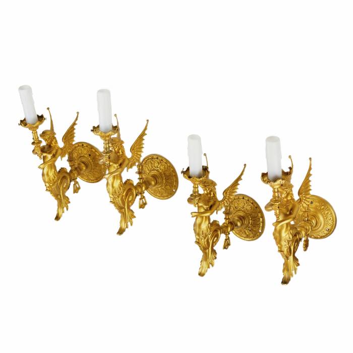 Four sconces made in the style of Napoleon III. France. The turn of the 19th and 20th centuries. 
