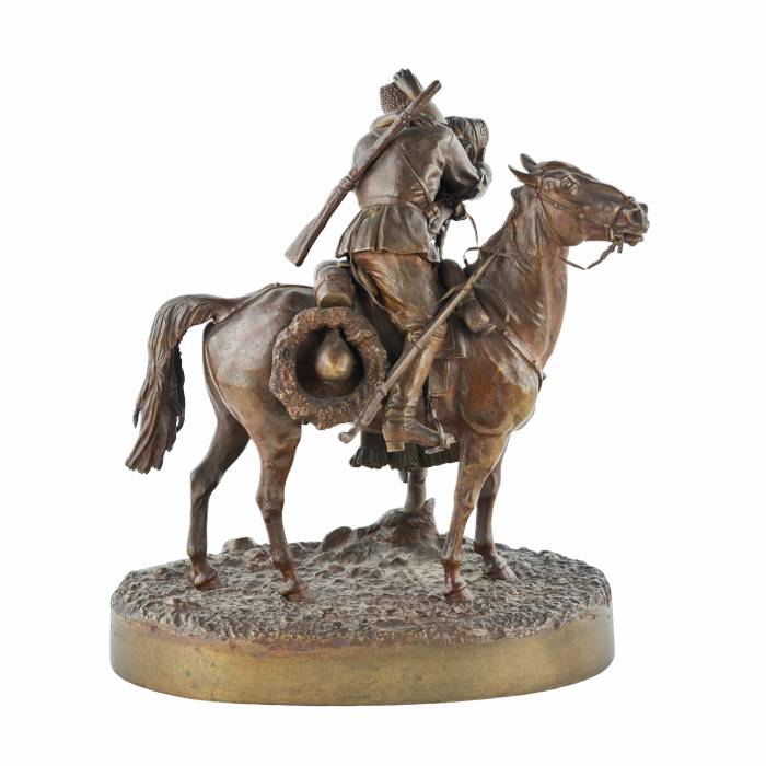 Cabinet bronze Farewell of a Cossack with a Cossack V.Ya. Grachev. 1880-1900