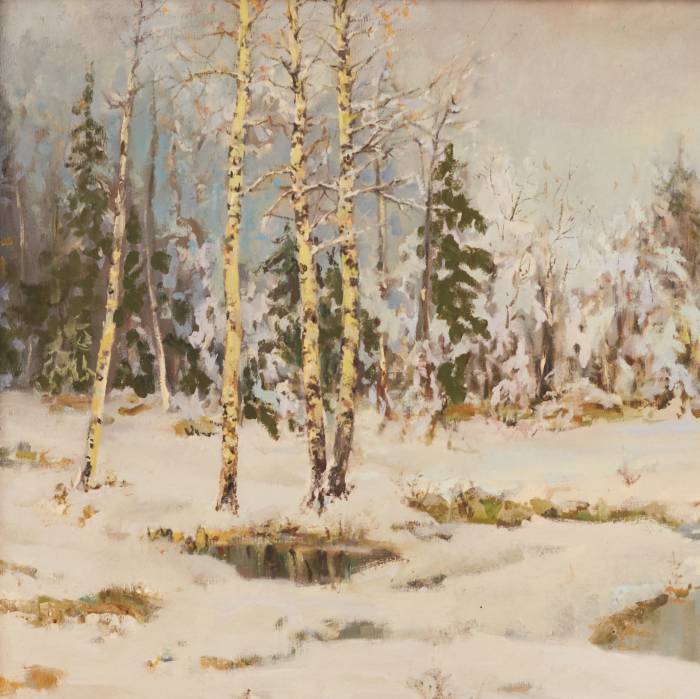 Paysage d`hiver M. Yaffe. La Russie des années 1930. 