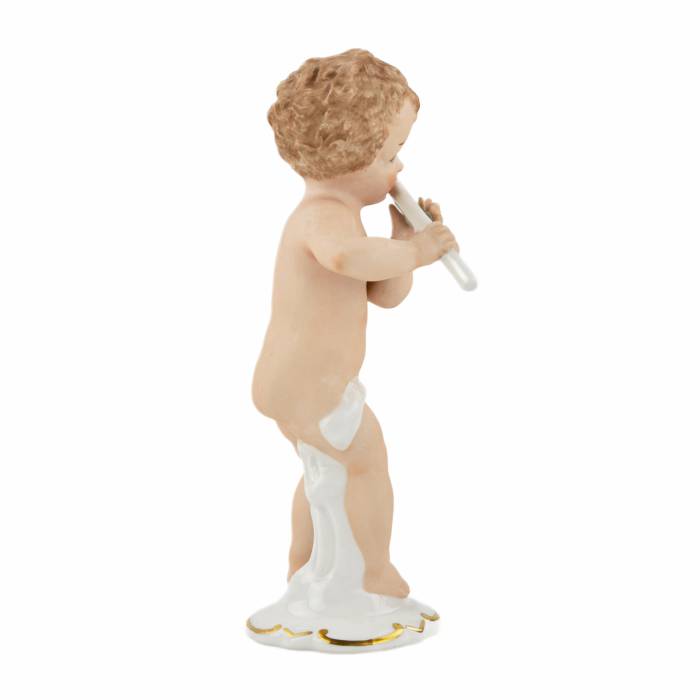 Porcelain figurine Boy with a flute. Wallendorf, Germany, mid-twentieth century.