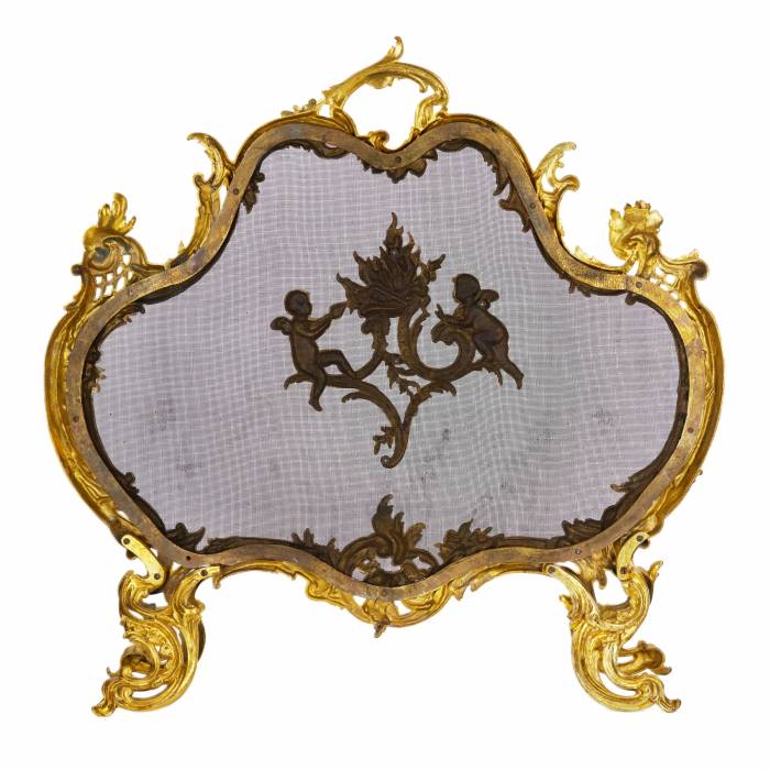 Rambarde de cheminee de style Louis XV. France 19ème siècle.