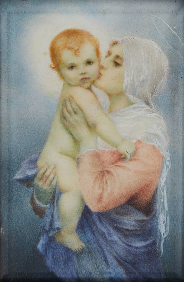 Rāmis ar Madonnas un bērna attēlu. Austrija-Ungārija, Vīne. Ap 1900. gadu 