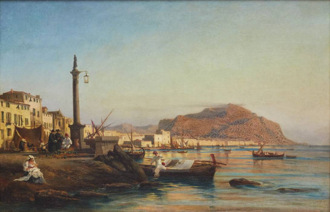 A.P. Bogolyubov. View of Palermo. 1850s. years. 