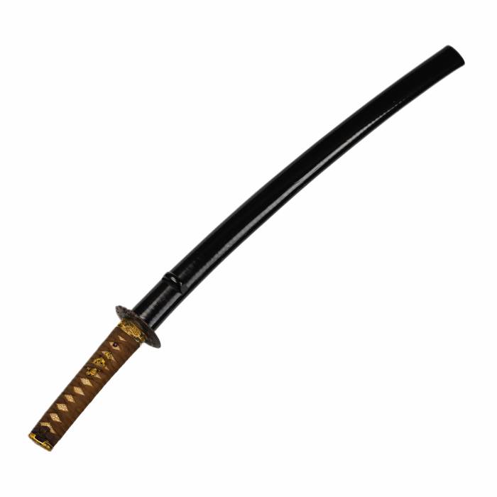 Īss samuraja Wakizashi zobens, Nanki Hatakjama, meistars Yamato no Suke Masatsugu, 19. gs.