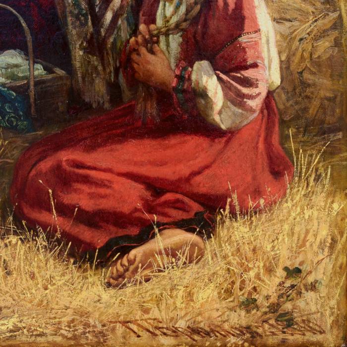 Peinture de genre de Pavel Alexandrovitch Bryullov. Après-midi de travail. 1890.
