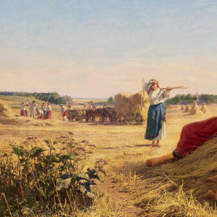 Peinture de genre de Pavel Alexandrovitch Bryullov. Après-midi de travail. 1890.