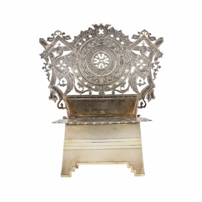 Russian silver salt cellar-throne in neo-Russian style, workshop of A. Ivanov. Moscow 1895. 