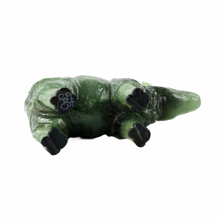 Rhinoceros de Jade miniatures taille pierre dans le style des produits de la firme Faberge 