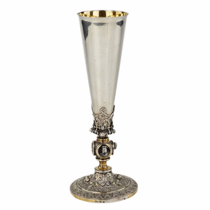 Gilded silver goblet. St. Petersburg, 84 samples, late 19th century. 