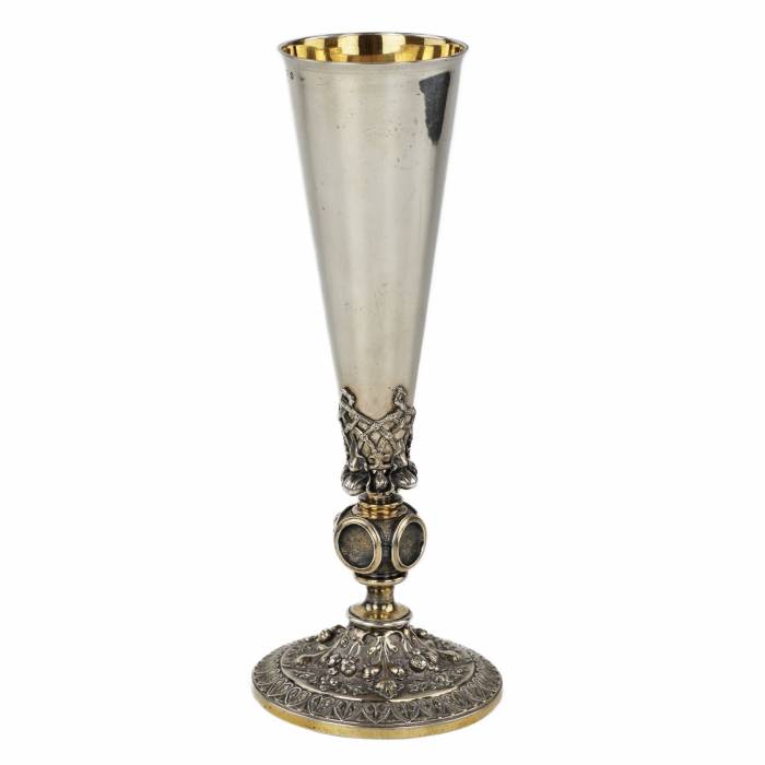 Gilded silver goblet. St. Petersburg, 84 samples, late 19th century. 