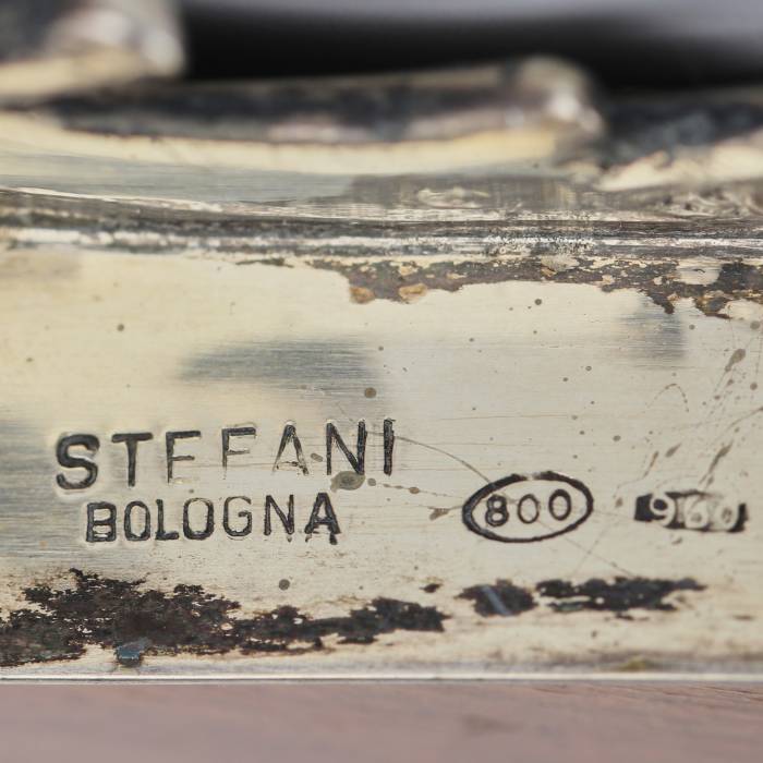 Stefani Bologna. Двойная серебренная фото рамка в стиле барокко. Италия 20 век.