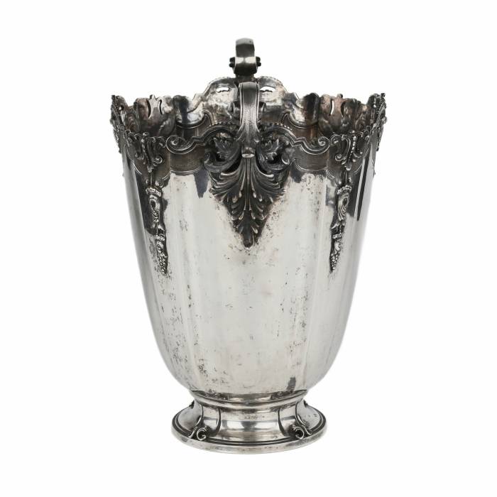 An ornate Italian silver cooler in the shape of a vase. 1934-1944 