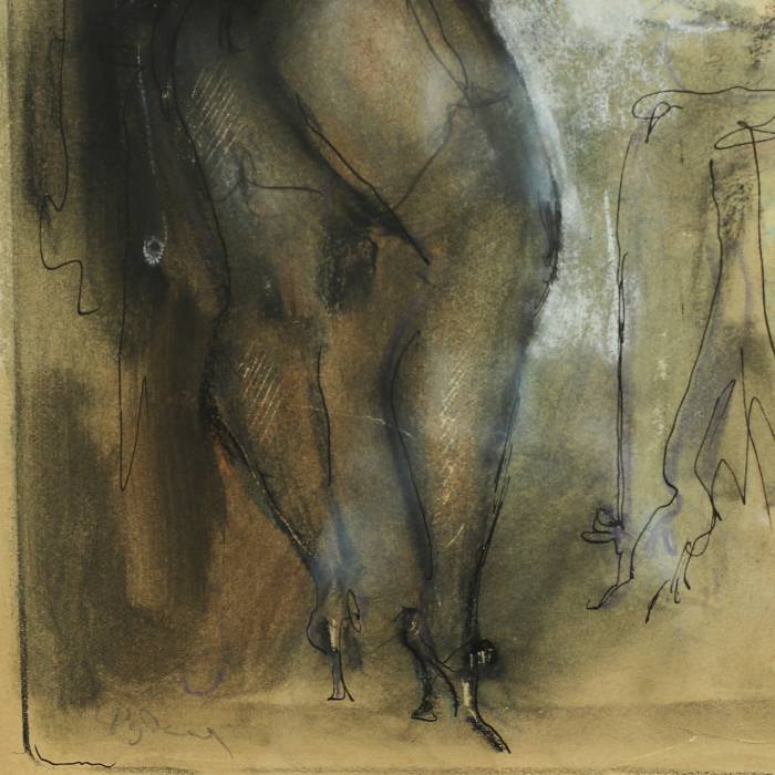 Konstantin Ivanovitch Rudakov. Arts graphiques. Pastel erotique. Spectacle de variete.