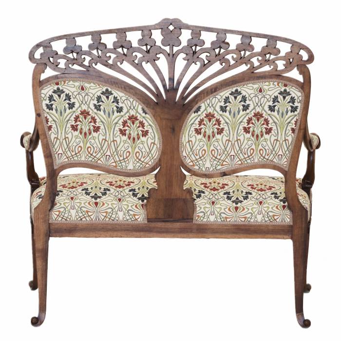 Walnut furniture set in Art Nouveau style. France. 1905 