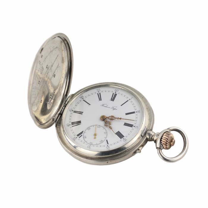 Prize pocket watch made of silver, Pavel Bure company. Russia, turn of the 19th-20th century. 