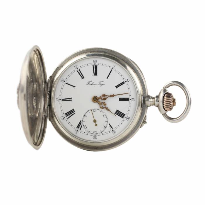 Prize pocket watch made of silver, Pavel Bure company. Russia, turn of the 19th-20th century. 