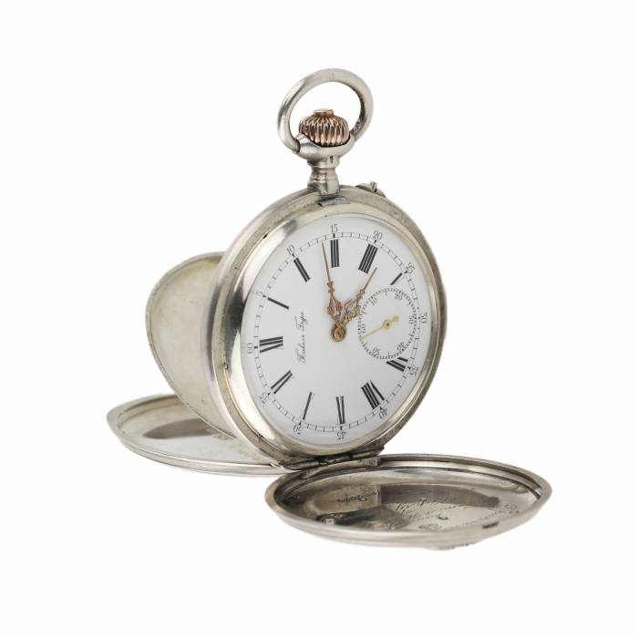 Prize pocket watch made of silver, Pavel Bure company. Russia, turn of the 19th-20th century. 
