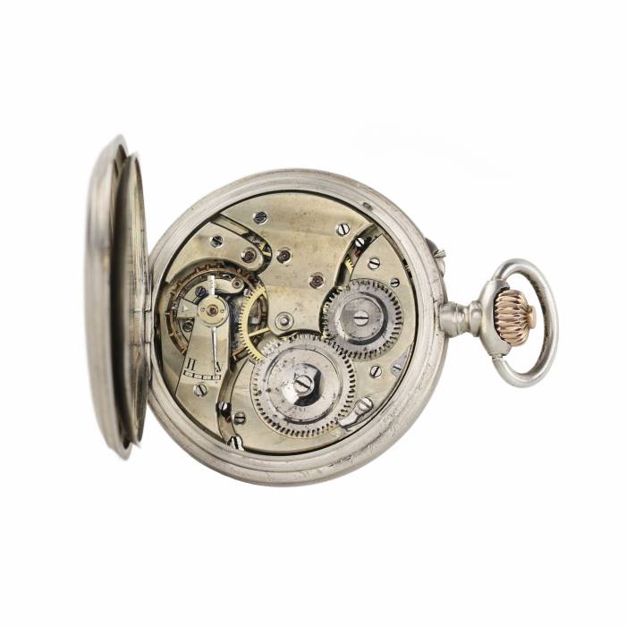 Montre de poche primee en argent, societe Pavel Bure. Russie, debut du XIXe-XXe siècle. 