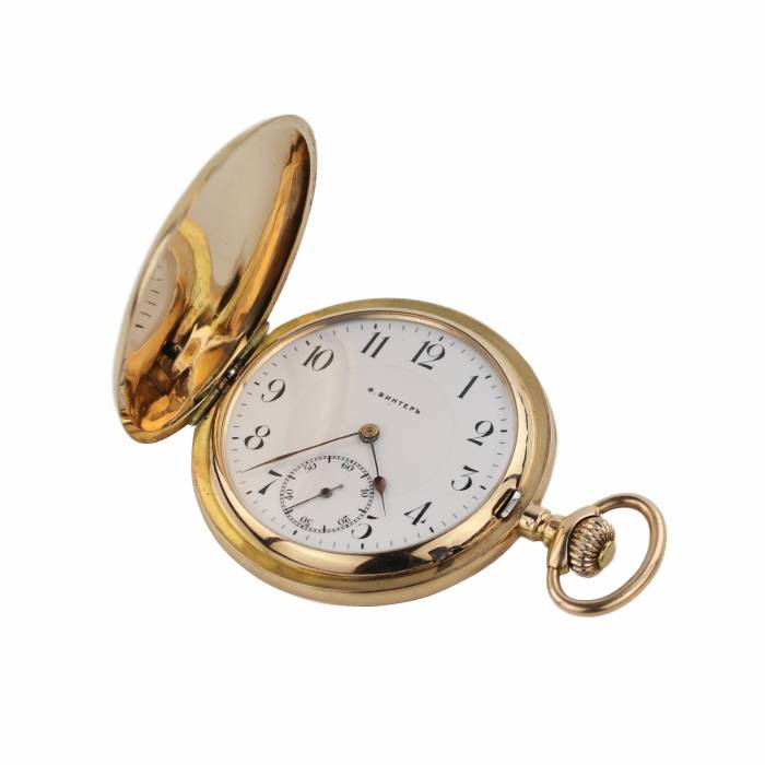 Russian, gold, pocket watch of the pre-revolutionary company F. Winter. 