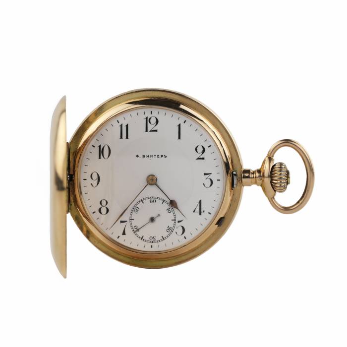 Krievu, zelta, pirmsrevolūcijas firmas F. Winter kabatas pulkstenis. 