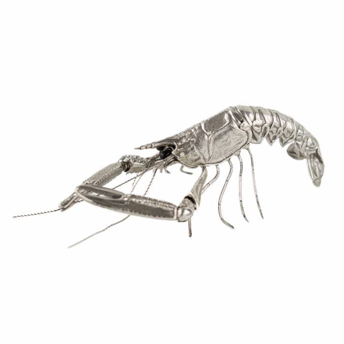 Figurine décorative Homard argenté. 20ième siècle. 