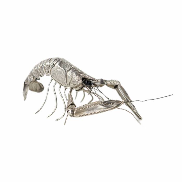 Figurine décorative Homard argenté. 20ième siècle. 
