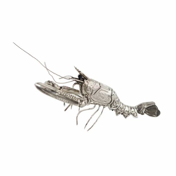 Figurine décorative Homard argenté. 20ième siècle. 