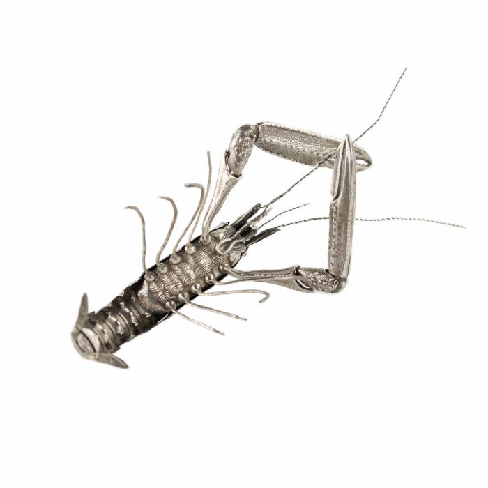 Figurine décorative Homard argenté. 20ième siècle. 