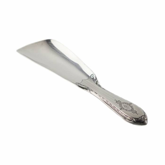 Original silver shoehorn in its own case. 20th century. 
