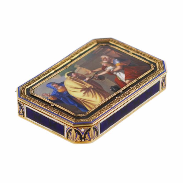 Zelta šņaucamā kaste ar emalju. Žans Džordžs Remonds un Kompanija. 1810. gads.