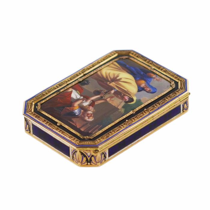Золотая табакерка с эмалью. Jean George Rémond & Compagnie. 1810 год. 