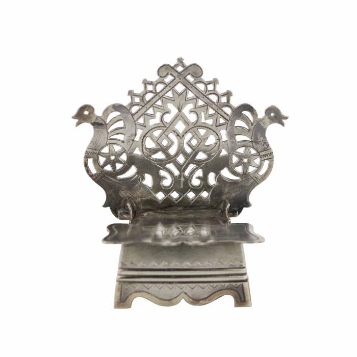 Miniature silver salt shaker-throne. Russia, late 19th century. 