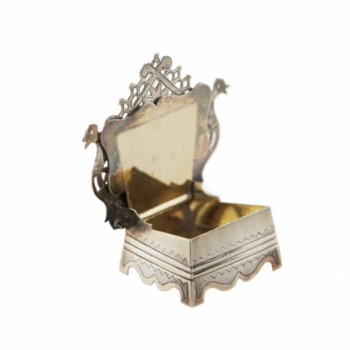 Salière-trône miniature en argent. Russie, fin du XIXe siècle. 