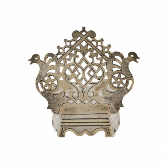 Miniature silver salt shaker-throne. Russia, late 19th century. 