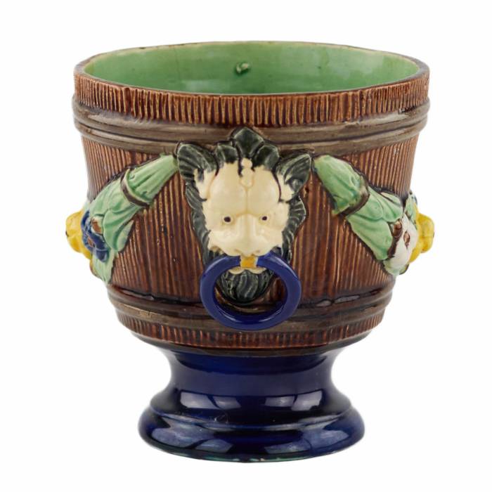 A small majolica flowerpot from the S.I. factory. Maslennikova. 1880s. 