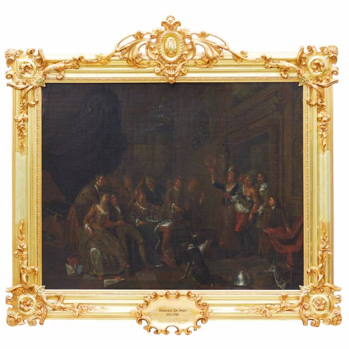 18. gadsimta holandiešu žanra glezniecība. Dionīsa svētki. Piedēvēts Horemansam Janam Josefam. 