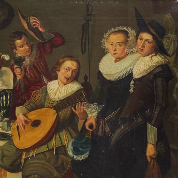 School of Dirck Hals (1591-1656). Feasting company. 