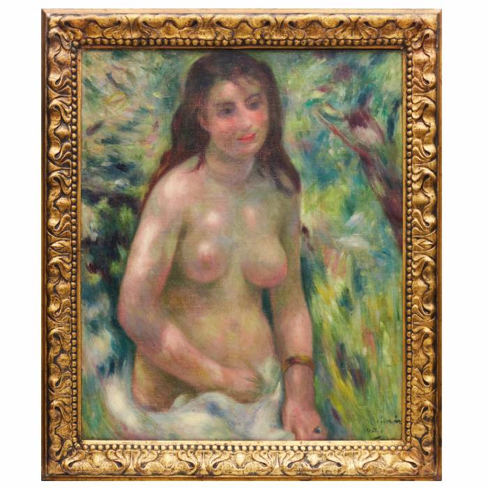 Купальщица в солнечной тени, в манере Pierre-Auguste Renoir (1841-1919).