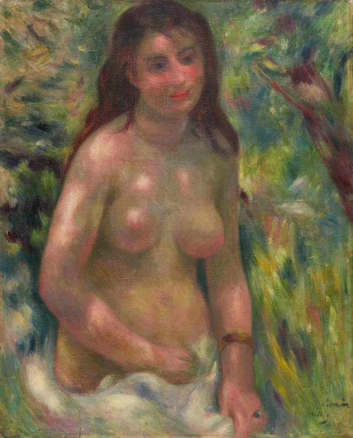 Купальщица в солнечной тени, в манере Pierre-Auguste Renoir (1841-1919).