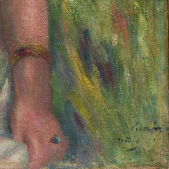 Baigneuse à l`ombre ensoleillée, à la manière de Pierre-Auguste Renoir (1841-1919). 