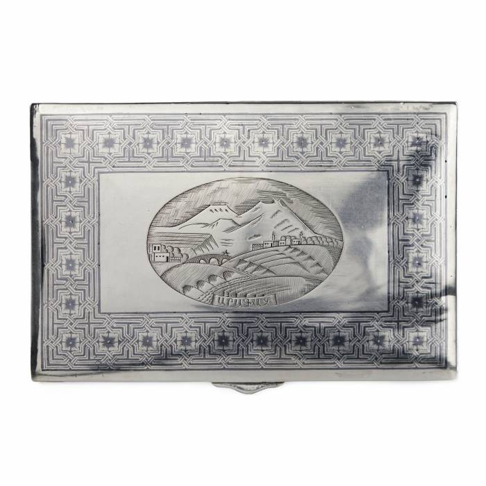 Estonian silver box with a view of Ararat. 1950s. 