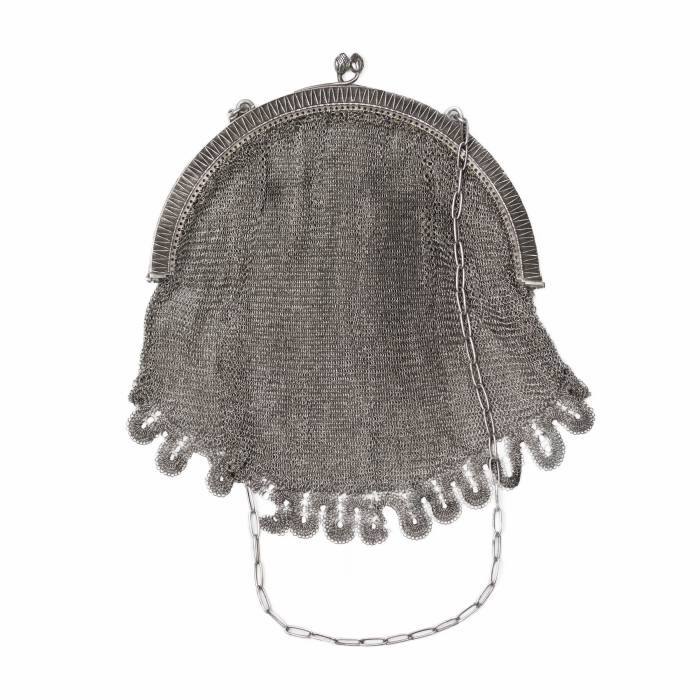 Стильная, театральная сумочка эпохи Югендстиля, кольчужного плетения.