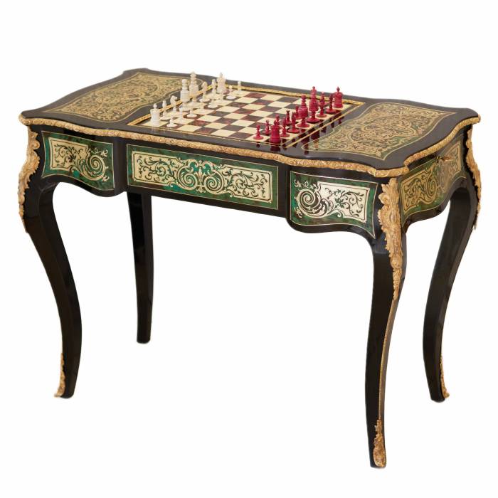 Game chess table in Boulle style. France. Turn of the 19th-20th century. 