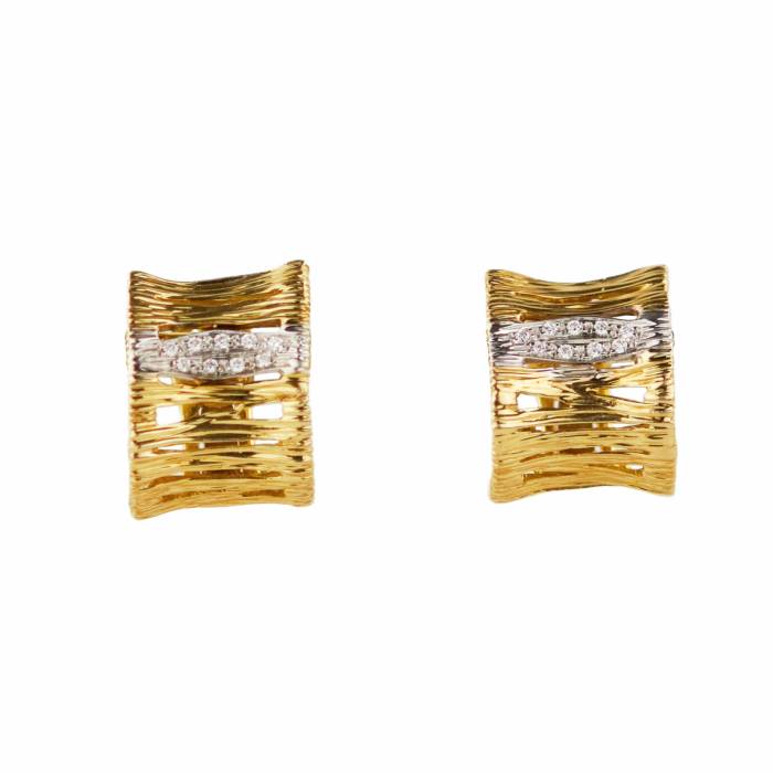 Roberto Coin Diamond Gold Elephant Skin Jewelry Set.