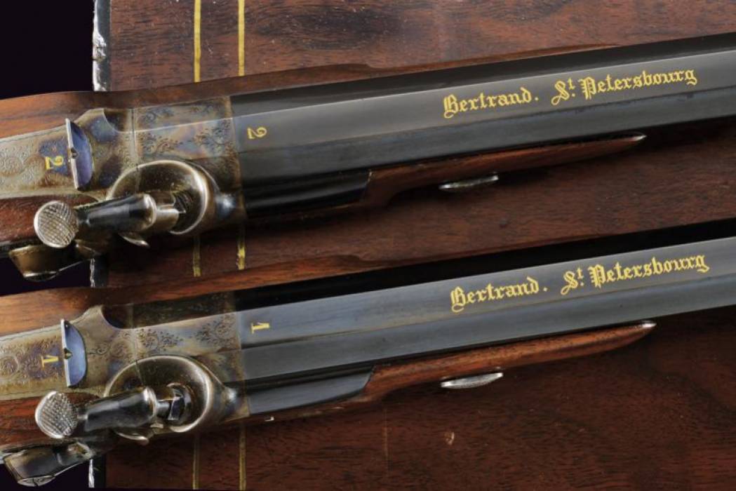 A pair of dueling pistols from the court gunsmith of Nicholas I - Bertrand. Saint Petersburg. Mid-19th century. 
