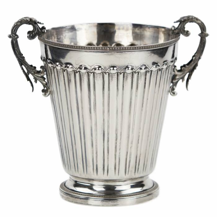 Silver wine cooler. Italy. 20th century. 